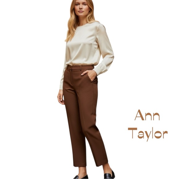 Ann Taylor Pants - Ann Taylor Brown Straight Leg Dress Pants NWOT Size 14